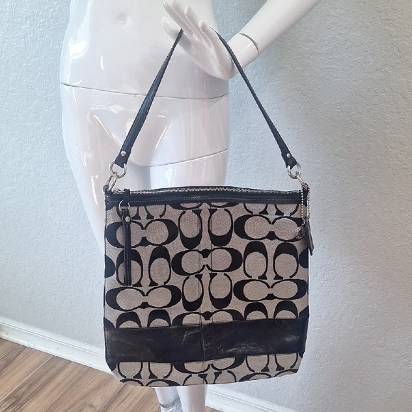Coach Signature Tote Black/Gray - Picture 1 of 10